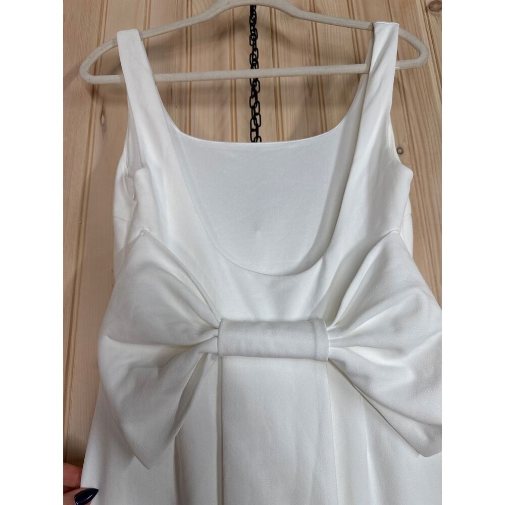NWT Lulus Loving Fate White Bow Square Neck Backless Maxi Dress Wedding Bride M - Picture 8 of 11